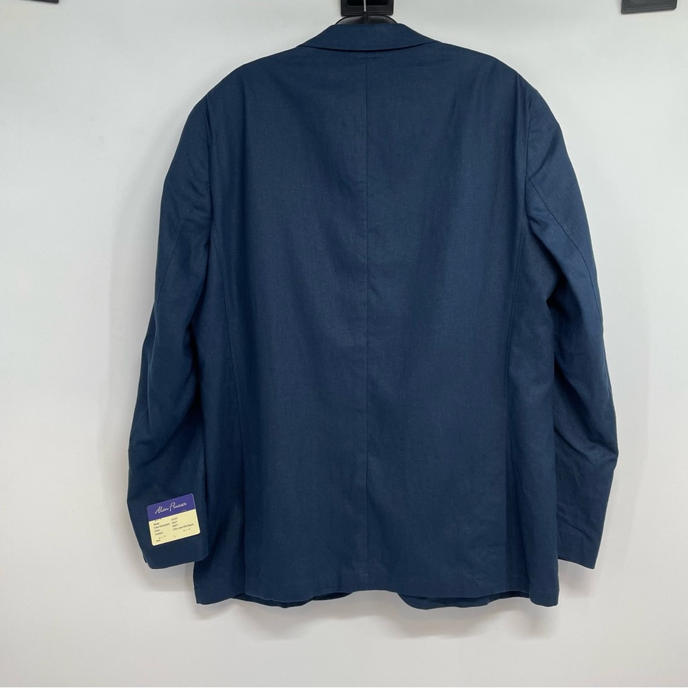 NWT Alan Flusser Alex1 Sport Coat Blazer Men’s L Navy Linen Blend Unstructured - Picture 2 of 9